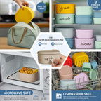 ISSEVE 12Pcs/Set Nesting Silicone Food Storage Containers with Lids Blue