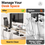 Under Desk Cable Management Tray and Metal Wire Organizer Rack for Standup Desks