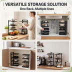 1 Pack 4Tier Pot Pan Organizer Under Cabinet Adjustable Heavy Duty 1