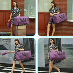 Felipe Varela Foldable Duffle Bag for Travel Weekend Overnight Gym Camping A Black 40L