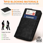 RFID Family Passport Holder Wallet - Travel Document Organizer Pink