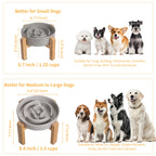 Elevated Slow Feeder Dog Bowl, 6.7" Ceramic Maze Dog Bowl with Stand White 1.5 Cups