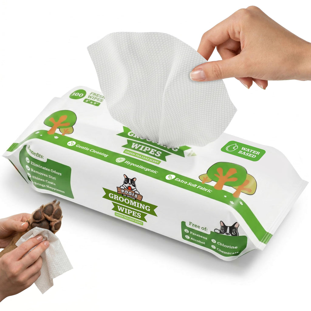 Pogi's Dog Grooming Wipes for Paws & Butt, Fragrance Free, 100