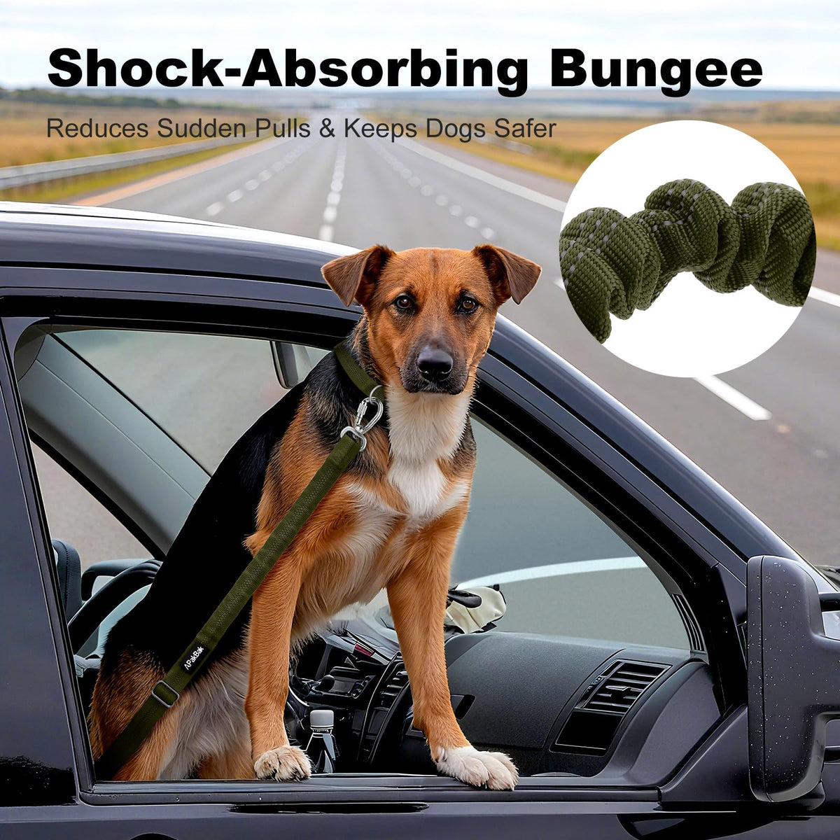 Dog Seat Belt for Car, Car Harness with Locking Aluminum Hook Purple