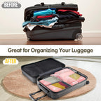 Dual Zipper Compression Packing Cubes with Shoe Bag
