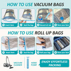 12 Jumbo Vacuum Storage Bags for Blankets & Bedding, Space Saver Bags 12 Jumbo