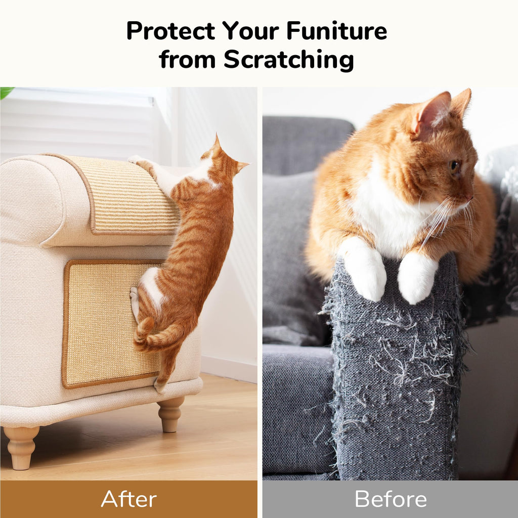FUKUMARU 2 Packs Cat Scratching Mat, 23.6 x 15.7 Inch Scratcher Pad