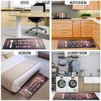 Floral Kitchen Mat Sets 2PCS Non Skid Waterproof Kitchen Rugs and Runner Sets Cushioned Anti-Fatigue Comfort Mat for Home,Office Memory Foam Kitchen Rug, 17.3"x30"+17.3"x47", Black/Pink 17"x30"+17"x47"--0.4 inches