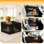 Large Dog Car Seat Half Back Seat Extender with Hard Bottom Black Large