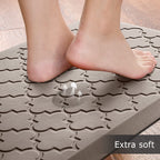 Kitchen Mat 2 PCS Cushioned Anti-Fatigue Floor Mat Standing Mat for Kitchen Stylish Grey 17.3"x29"+17.3"x47"