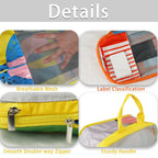 7 Pcs Compression Packing Cubes Travel for Suitcases, Luggage Organizer Washable Storage Bags Set for Backpack Travel- Packaging Cubes for Carry-Ons and Storage yellow orange
