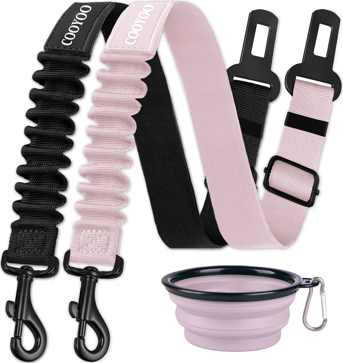 COOYOO Dog Seat Belt,3 Piece Set Retractable Car Harness Adjustable for...