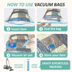 12 Jumbo Vacuum Storage Bags for Blankets & Bedding, Space Saver Bags 12 Jumbo