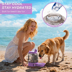 Large Portable Dog Water Bottle with Pull-Out Drinking Bowl