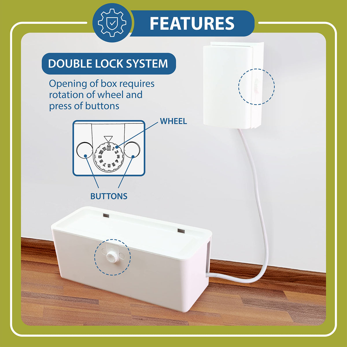 Power Strip Cover Box and Cable Management Organizer for Child Safety