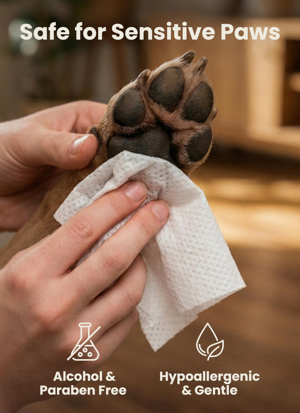Pogi's Dog Grooming Wipes for Paws & Butt, Fragrance Free, 100