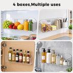 Acrylic Spice Rack Wall Mount, Clear Spice Shelf Storage Holder, 4 Pack