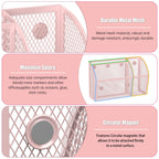 YINGHUA 3 Compartment Magnetic Metal Mesh Pen Holder, White Desk Caddy