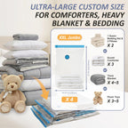 12 Jumbo Vacuum Storage Bags for Blankets & Bedding, Space Saver Bags 12 Jumbo