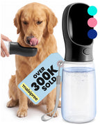 MalsiPree Dog Water Bottle Dispenser - 12 oz Black, Leak-Proof 12oz - Standard