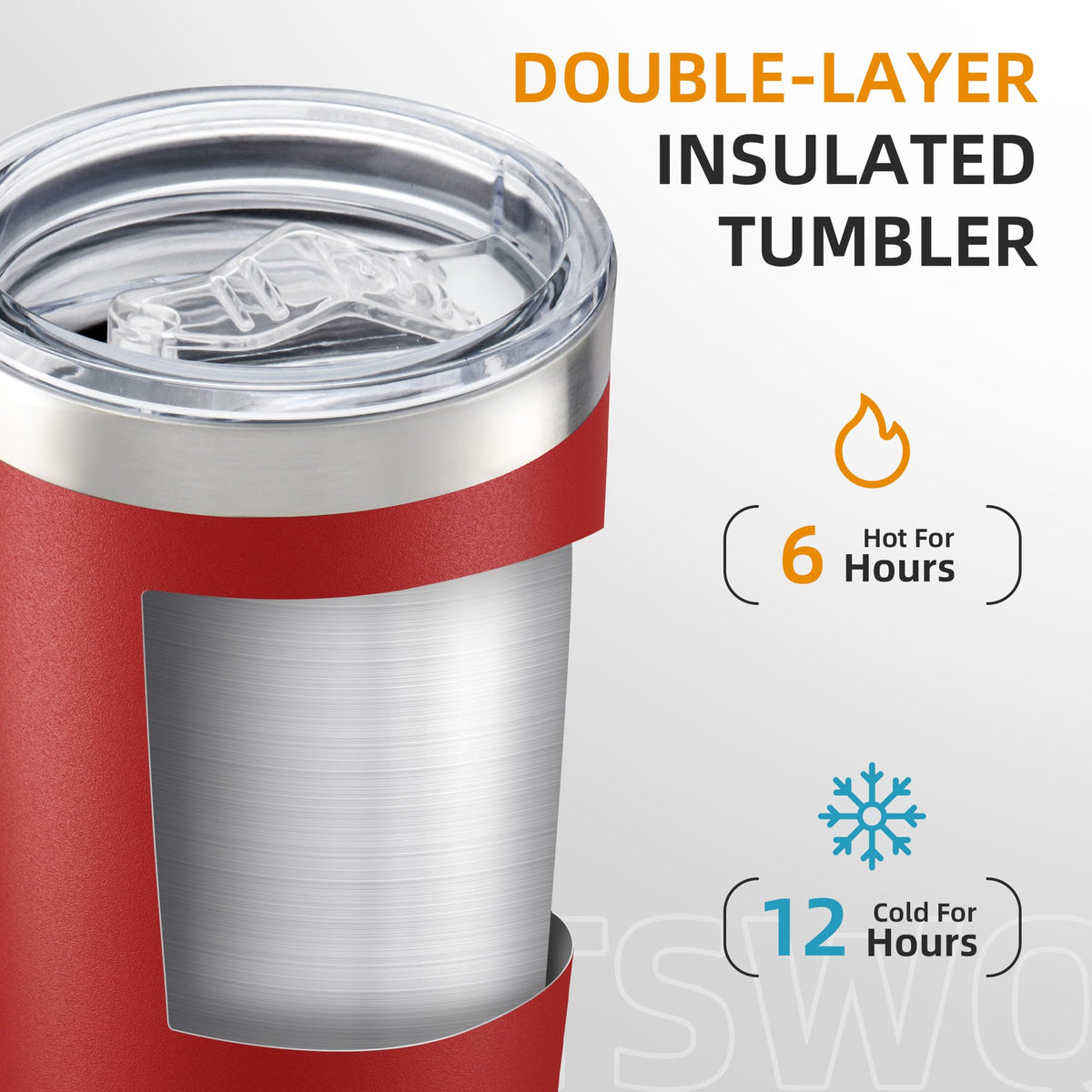 20oz Tumbler Bulk with Lid Stainless Steel Tumblers, 6 Pack