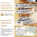 Under Sink Organizer for Kitchen and Bathroom Cabinets Pull Out Storage White 2 Pack 2Tier