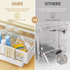 Under Sink Organizer for Kitchen and Bathroom Cabinets Pull Out Storage White 2 Pack 2Tier