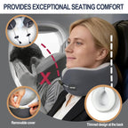 Travel Neck Pillow, Memory Foam Airplane Pillow for Long Flights Blue