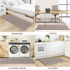 Kitchen Mat 2 PCS Cushioned Anti-Fatigue Floor Mat Standing Mat for Kitchen Stylish Grey 17.3"x29"+17.3"x47"