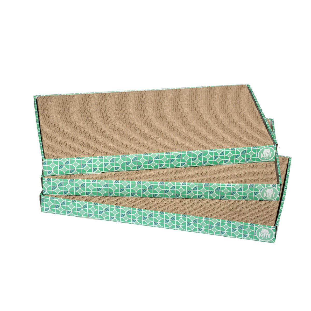 Kitty City Cat Scratcher– 2-Pack Durable Corrugated Cardboard Scratch Pads...