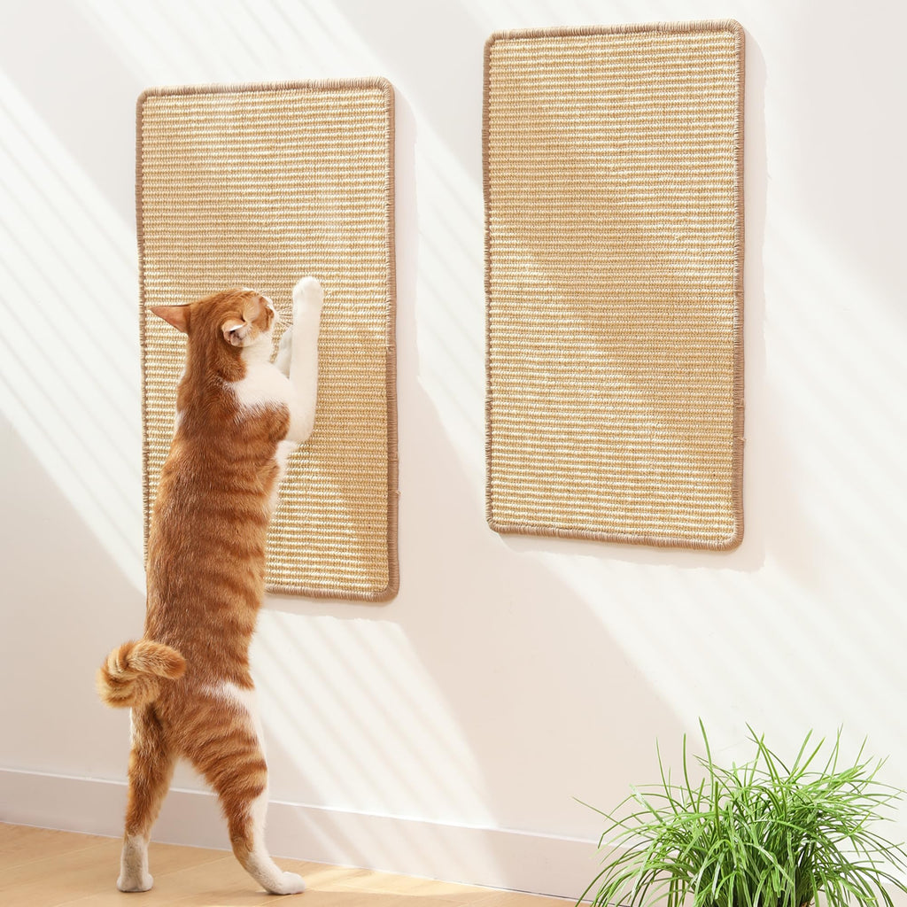 FUKUMARU 2 Packs Cat Scratching Mat, 23.6 x 15.7 Inch Scratcher Pad