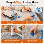 12 Pack Vacuum Bags for Travel with Rechargeable Pump, Save Luggage Space Clear 12 Combo