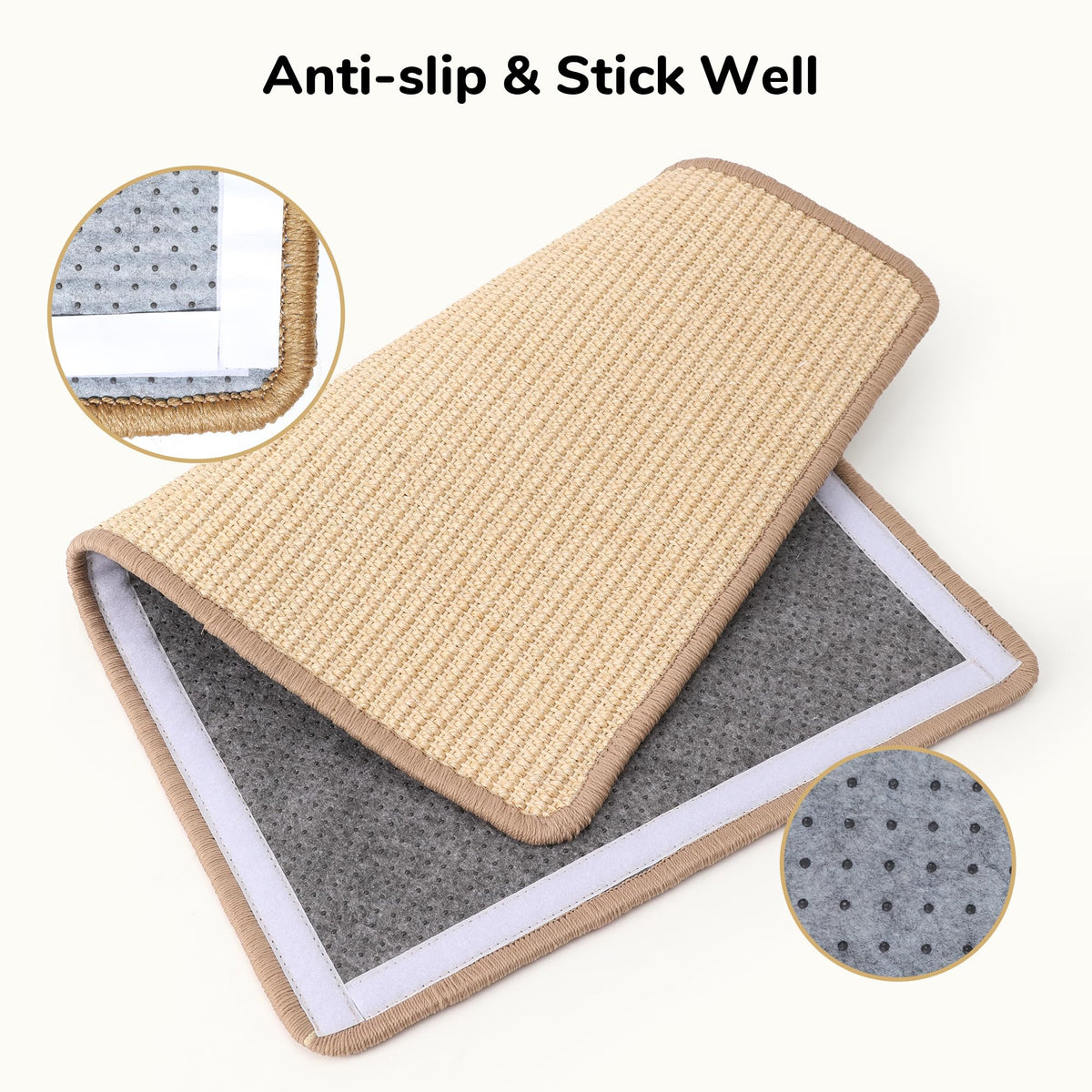 FUKUMARU 2 Packs Cat Scratching Mat, 23.6 x 15.7 Inch Scratcher Pad