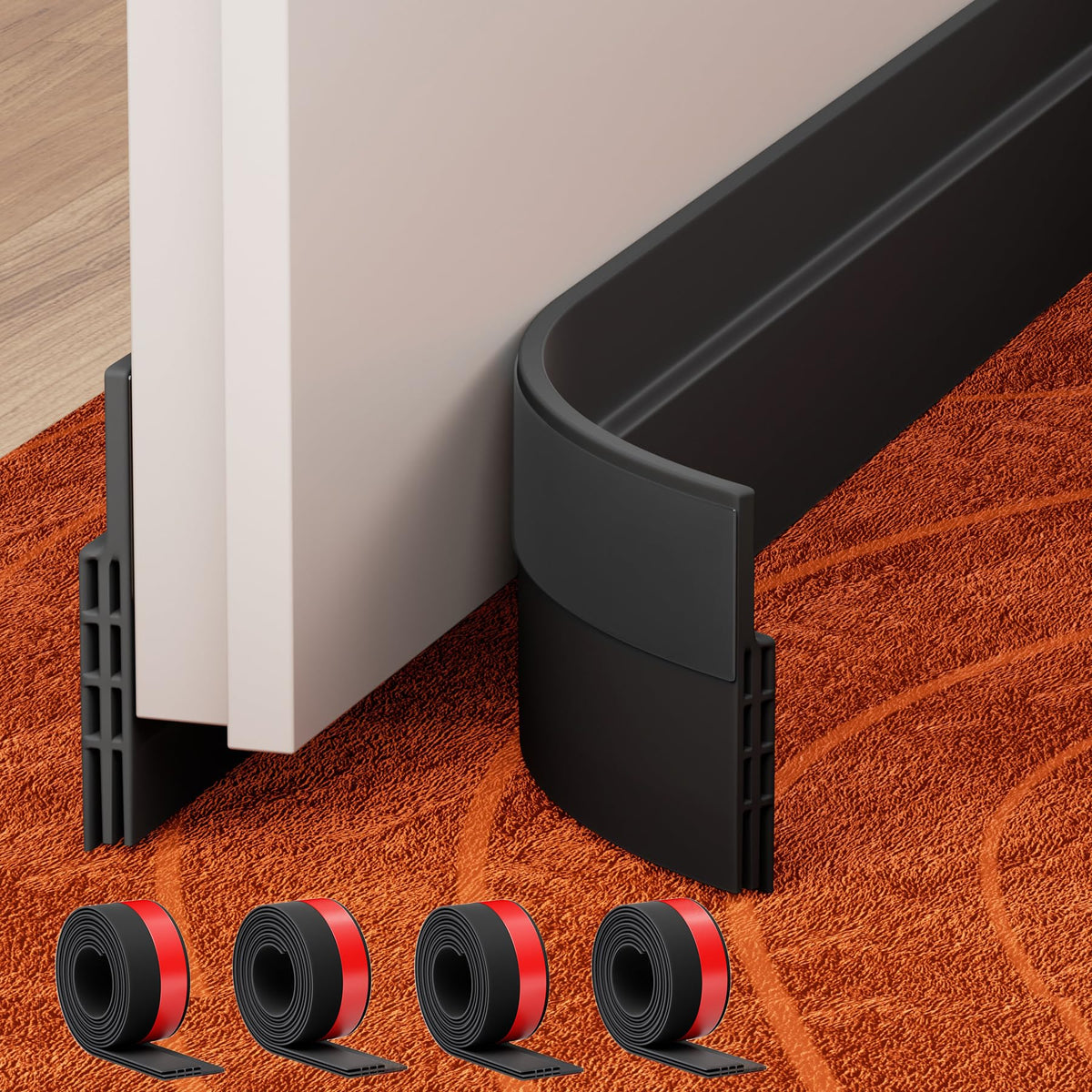 Grotheory 2 Pack Door Draft Stopper, Sweep, Weather Stripping Seal