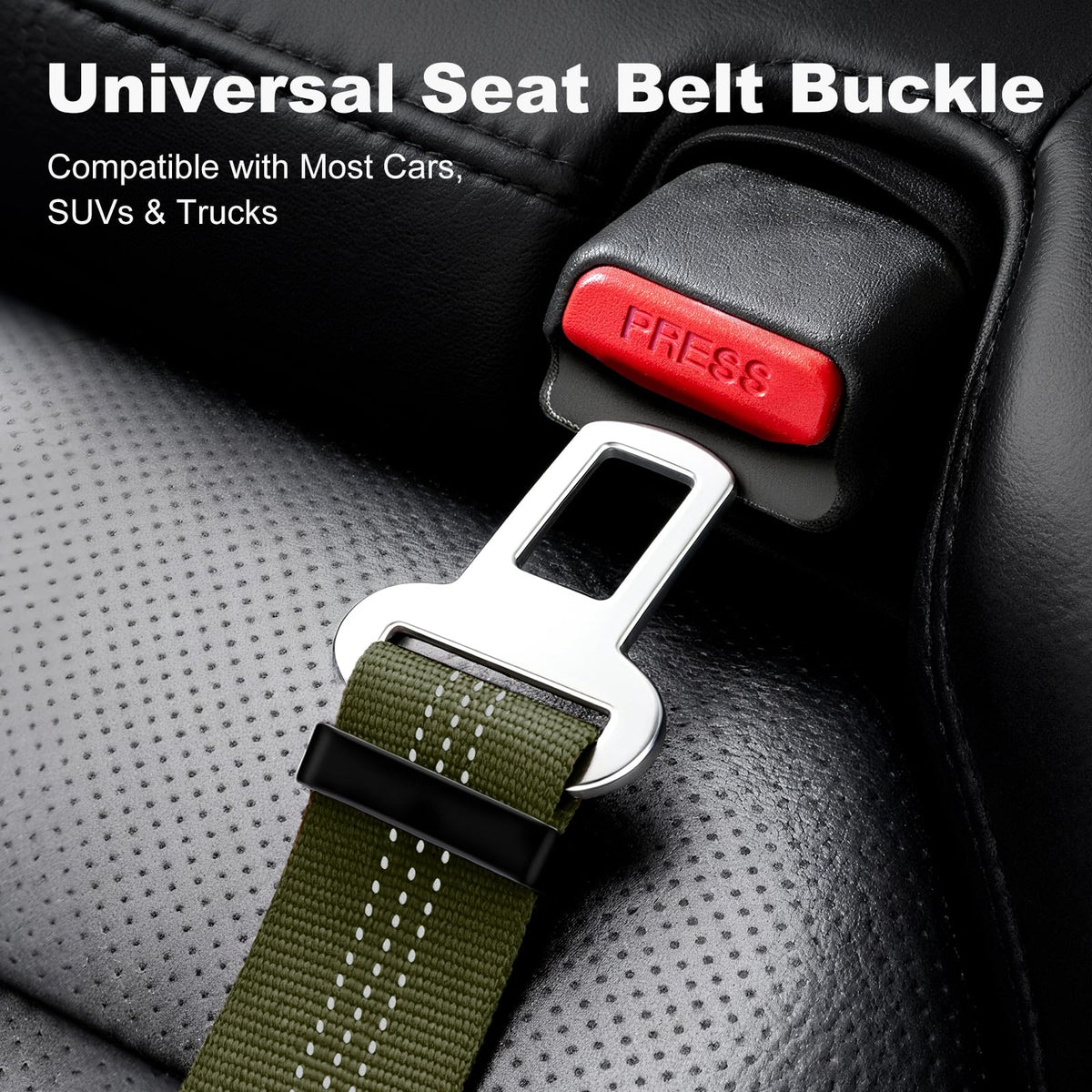Dog Seat Belt for Car, Car Harness with Locking Aluminum Hook Purple