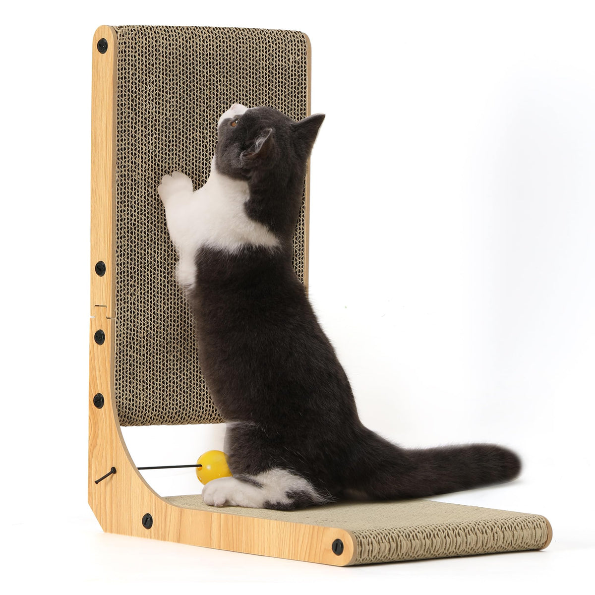 FUKUMARU Cat Scratcher, 26.8 Inch L Shaped Scratch Pad for Indoor Cats