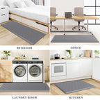 Kitchen Mat 2 PCS Cushioned Anti-Fatigue Floor Mat Standing Mat for Kitchen Stylish Grey 17.3"x29"+17.3"x47"