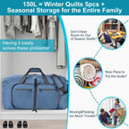 Felipe Varela Foldable Duffle Bag for Travel Weekend Overnight Gym Camping A Black 40L