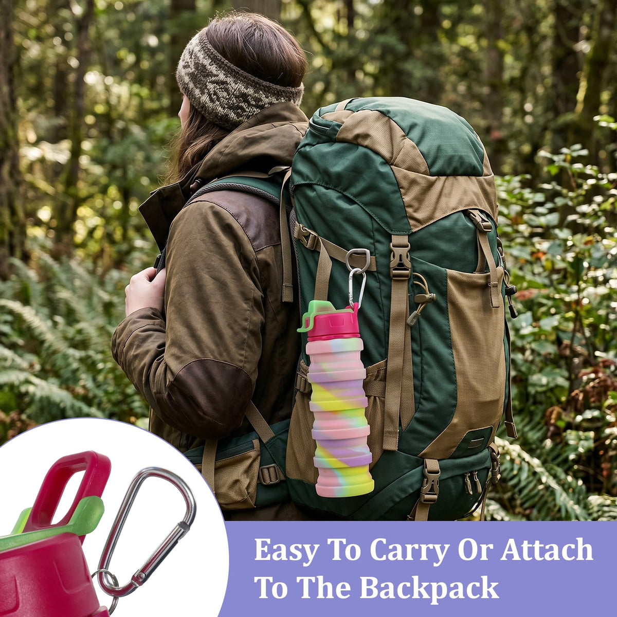 Collapsible Foldable Travel Water Bottle Set