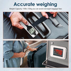 Battery-Free Luggage Scale – No Batteries Needed, Portable Digital Hanging Suitcase Weight Scale for Air Travel & Checked Bags, 110lb/50kg, LCD Display, Compact Travel Accessory Red-Large Handle