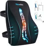 Niceeday Lumbar Support Pillow for Office Chair Car Back Support Pillow, Memory Foam Gaming Chair Desk Chair Back Cushion for Lower Back Pain Relief, Ergonomic Back Rest,Office Home Essentials Full Back 3D-16'*18'*5'