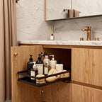 Pull Out Cabinet Organizer, 1-Tier Metal Slide Out Basket