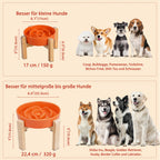 Elevated Slow Feeder Dog Bowl, 6.7" Ceramic Maze Dog Bowl with Stand White 1.5 Cups