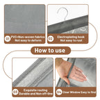4 Pack Purse Organizer for Closet, Hanging Handbag Storage with 8 Clear PVC Pockets, Purse Organizer for Wardrobe Door Wall, Gray 41x13.5x12.6 Inch