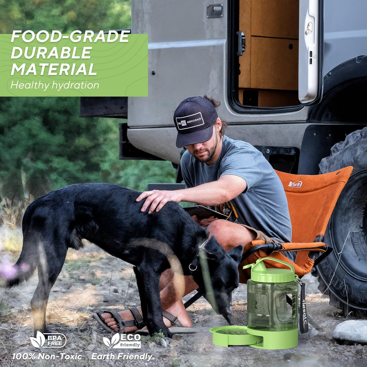 Large Portable Dog Water Bottle with Pull-Out Drinking Bowl
