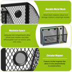 YINGHUA 3 Compartment Magnetic Metal Mesh Pen Holder, White Desk Caddy