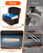 Large Car Tissue Holder PU Leather Organizer with 2 Mesh Pockets