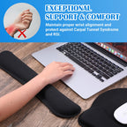 6 Pcs Mouse Pad and Keyboard Wrist Rest, Keyboard and Mouse Pad Set with Wrist Support, Ergonomic Memory Foam Wrist Rest for Computer Keyboard Office, Gaming, Computer, Laptop, Typing Comfort