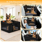 Large Dog Car Seat Half Back Seat Extender with Hard Bottom Black Large