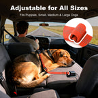 Dog Seat Belt for Car, Car Harness with Locking Aluminum Hook Gray